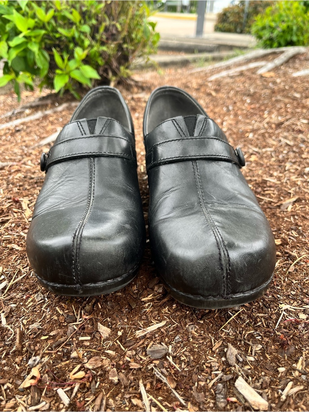 Dansko Marcelle Black Leather Mary Jane Clogs Shoes Size 40/ US size 9.5 Comfort - Picture 5 of 10